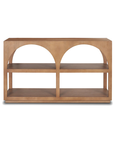 Mercana Bela Small Arched Console Table In Brown