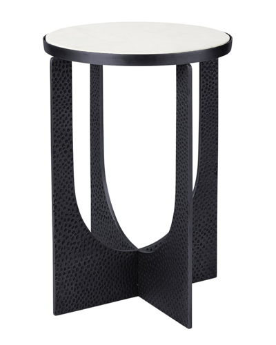 Mercana Patrick 23in Marble Top Accent Table In Black