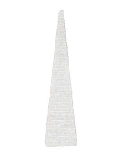 Mercana Pyramis 16in Rough Marble Obelisk In White