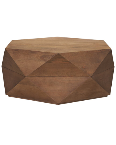 Mercana Arreto Hexagonal Hinged Coffee Table In Brown