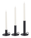 MERCANA MERCANA SET OF 3 NOIR CANDLE HOLDERS