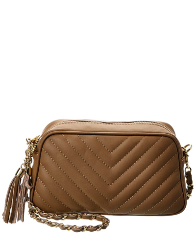 Persaman New York Althaia Leather Crossbody In Brown
