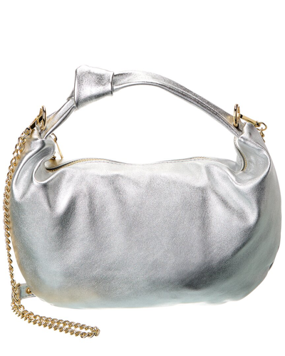 Persaman New York Clemence Leather Shoulder Bag In Silver
