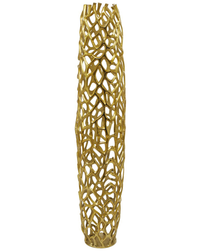 Peyton Lane Coral Aluminum Vase In Gold