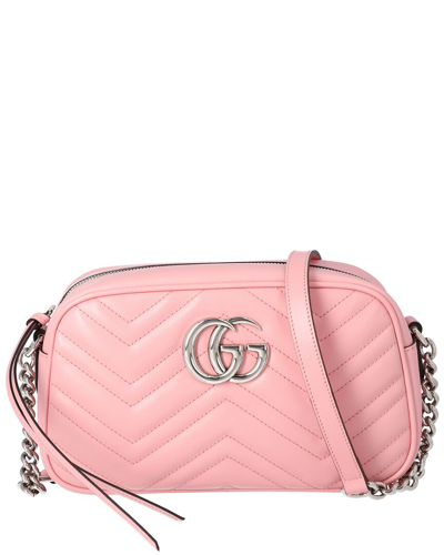 Gucci Gg Marmont Small Matelasse Leather Shoulder Bag In Pink