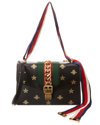 GUCCI GUCCI SYLVIE SMALL BEE & STAR LEATHER SHOULDER BAG