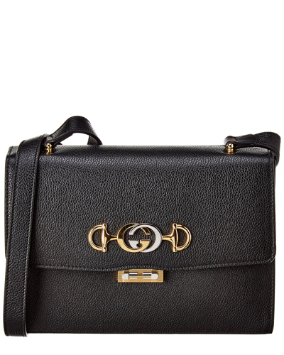 Gucci Zumi Small Leather Shoulder Bag In Black