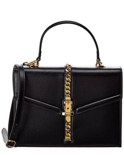 Gucci Sylvie 1969 Small Leather Shoulder Bag In Black