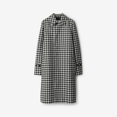 BURBERRY BURBERRY LONG HOUNDSTOOTH CAR COAT