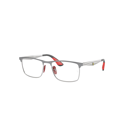 Ray Ban Rb6516m Optics Scuderia Ferrari Collection Eyeglasses Silver Frame Clear Lenses Polarized 55-18