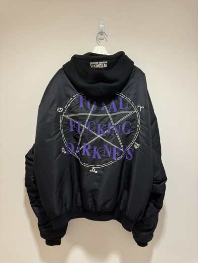 Pre-owned Vetements Total Fucking Darkness Bomber Jacket 2017 In Black