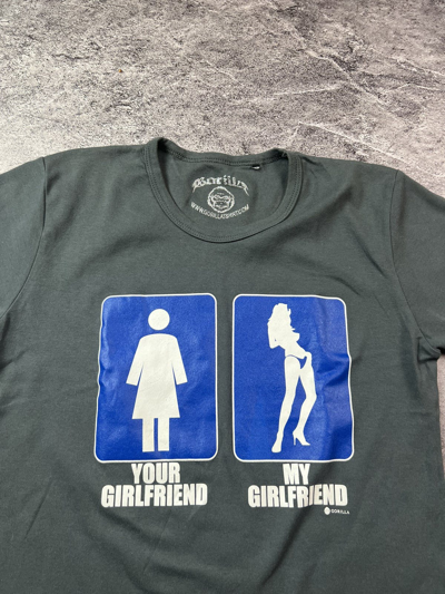 Pre-owned Humör Y2k Adult Humor Your Girlfriend Opium Japan Style Tee Shirt In Blue