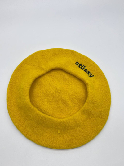 Pre-owned Stussy X Vintage Stussy Vintage Beret In Yellow