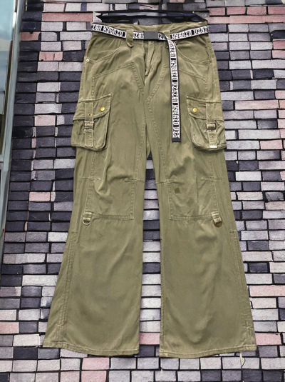 Pre-owned Hysteric Glamour X Vintage Semantic Design Baggy Flared Double Knee Tactical Pants In Faded Green