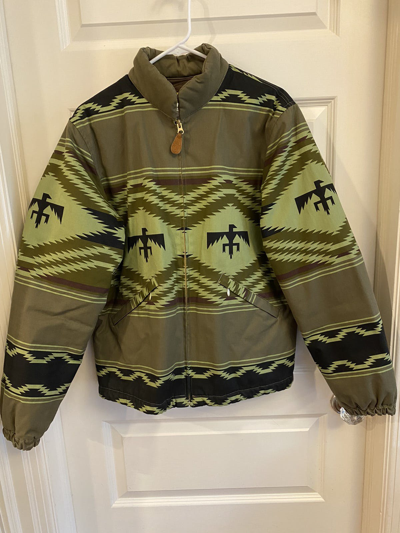 Pre-owned Sasquatchfabrix Totem Pattern Jacket In Green
