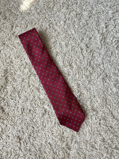 Pre-owned Christian Dior Monsieur X Dior Vintage Christian Dior Silk 100% Tie In Red