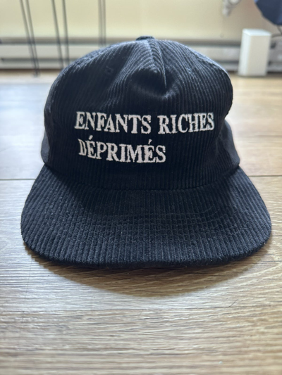 Pre-owned Enfants Riches Deprimes Erd Logo Corduroy Hat In Black