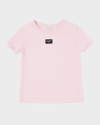 Dolce & Gabbana Kids' Girl's Logo Plaque Short-sleeve T-shirt In Pstelpink
