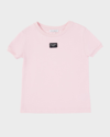 Dolce & Gabbana Kids' Girl's Logo Plaque Short-sleeve T-shirt In Opticalwht