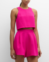 Black Halo Sanibel Crop Top & High Waist Shorts Set In Vibrant Pink
