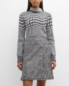 Burberry Houndstooth Wool-blend Turtleneck Sweater In Monochrome Ip Ptt