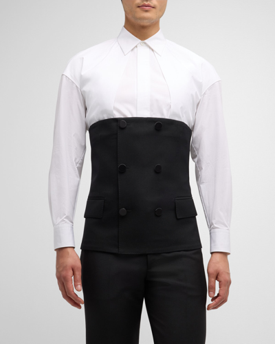 Alexander Mcqueen Men's Tailored Bustier Strapless Jacket In Black