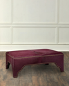 Massoud Ponta Hairhide Cocktail Ottoman In Burgundy