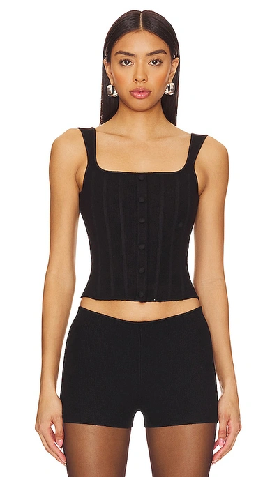 Guizio Full Length Knit Corset In Black