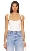 Good American Sweetheart Scuba Tank Thong Bodysuit White001 Xs In White