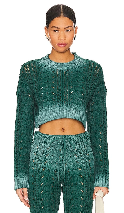 Lovers & Friends Jelissa Ombre Sweater In Dark Green