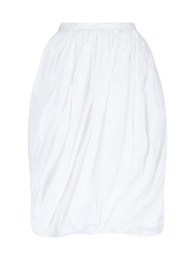 Marni Balloon Midi Skirt In White