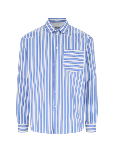 Jw Anderson Patchwork Shirt In Light Blue