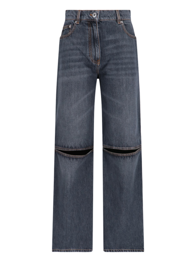 Jw Anderson Cut-out Straight Jeans In Grey