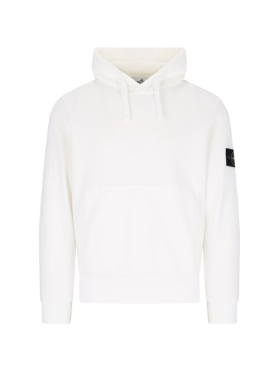 Stone Island 64151 Compass 棉连帽衫 In White