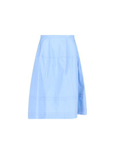 Marni Flared Midi Skirt In Blue