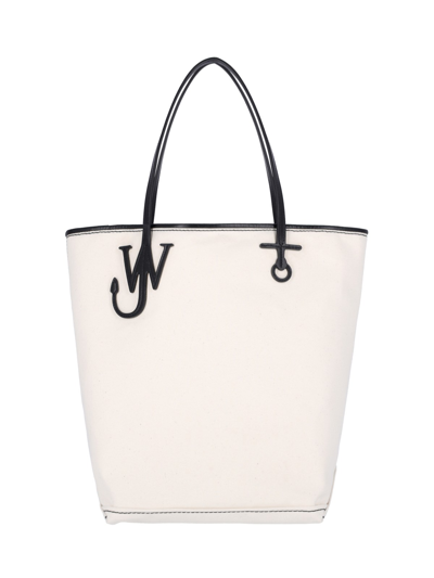 Jw Anderson 'anchor Tall' Tote Bag In Cream