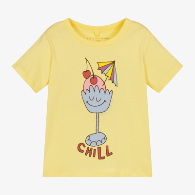 Stella Mccartney Kids Girls Yellow Cocktail Cotton T-shirt