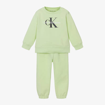 Calvin Klein Babies' Light Green Organic Cotton Tracksuit