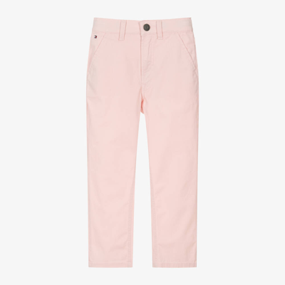 Tommy Hilfiger Babies' Girls Pink Cotton Wide Leg Chino Trousers