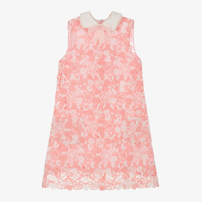 David Charles Babies' Girls Pink Lace Dress