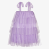 THE TINY UNIVERSE GIRLS PURPLE TIERED TULLE DRESS