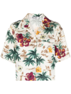 Miu Miu Hawaii Print Top In White