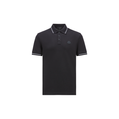 Moncler Logo Patch Polo Shirt Black