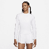 Nike Women's Court Advantage Dri-fit 1/4-zip Tennis Mid Layer In White