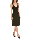 Vince Paneled Linen-blend Tank A-line Dress In Black