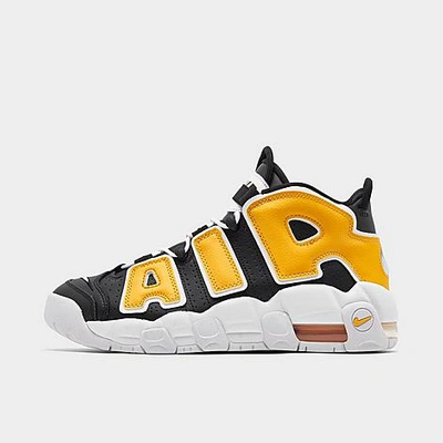 Nike Big Kids' Air More Uptempo Basketball Shoes In Black/white/university Gold