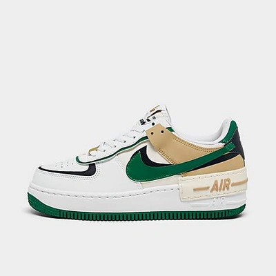 Nike White Air Force 1 Shadow Sneakers In White/midnight Navy/malachite