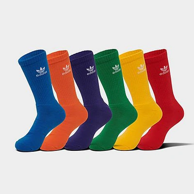Adidas Originals Trefoil Crew Socks (6-pack) In Multicolor