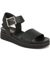 Lifestride Gillian Ankle Strap Platform Sandal In Black Faux Leather