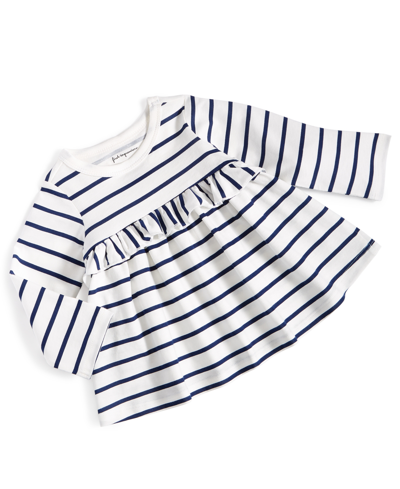 First Impressions Baby Girls Trend Striped Ruffled Shirt, Created For Macy's In Angel White